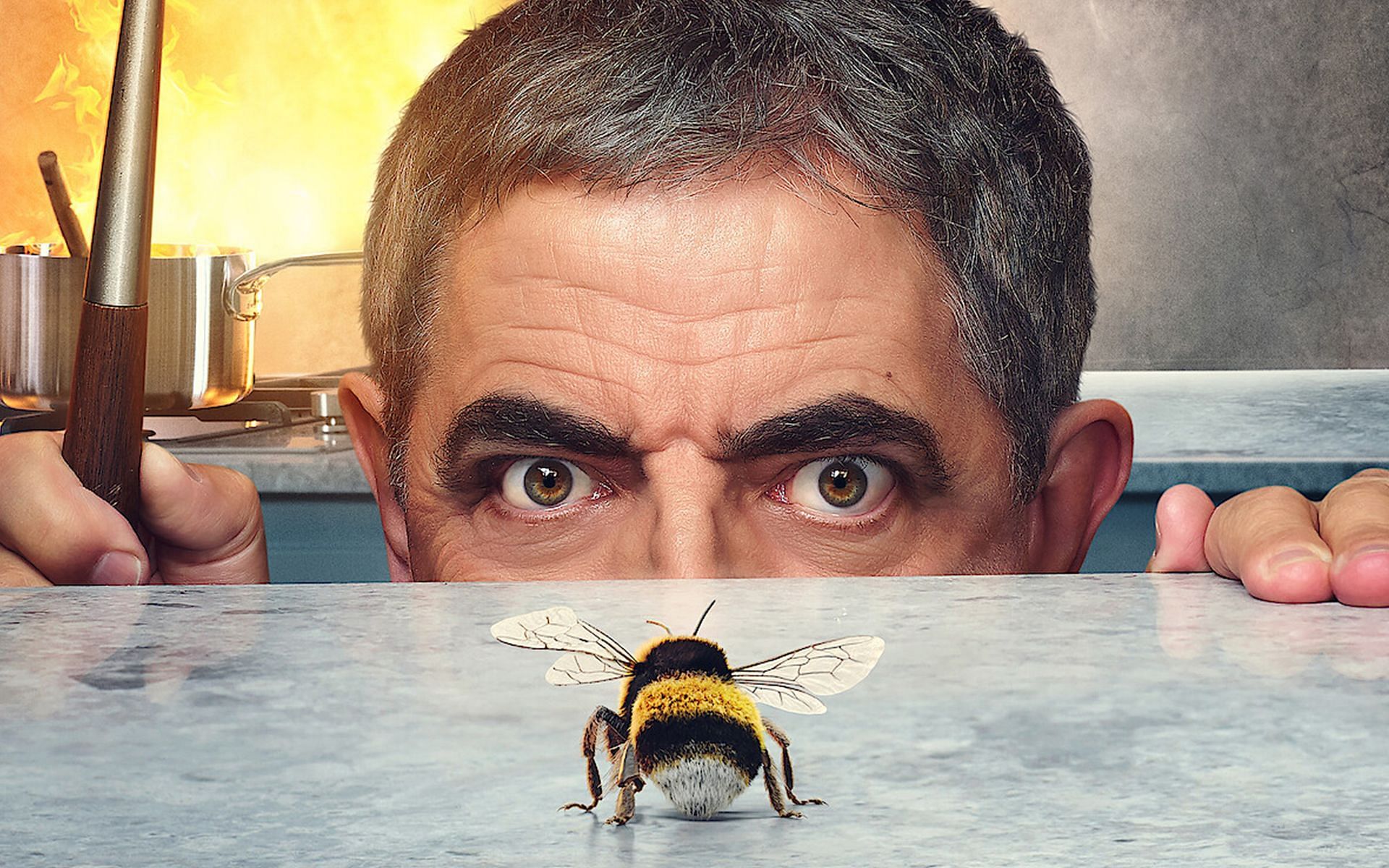 Rowan Atkinson in Man vs Bee (Image via Netflix)