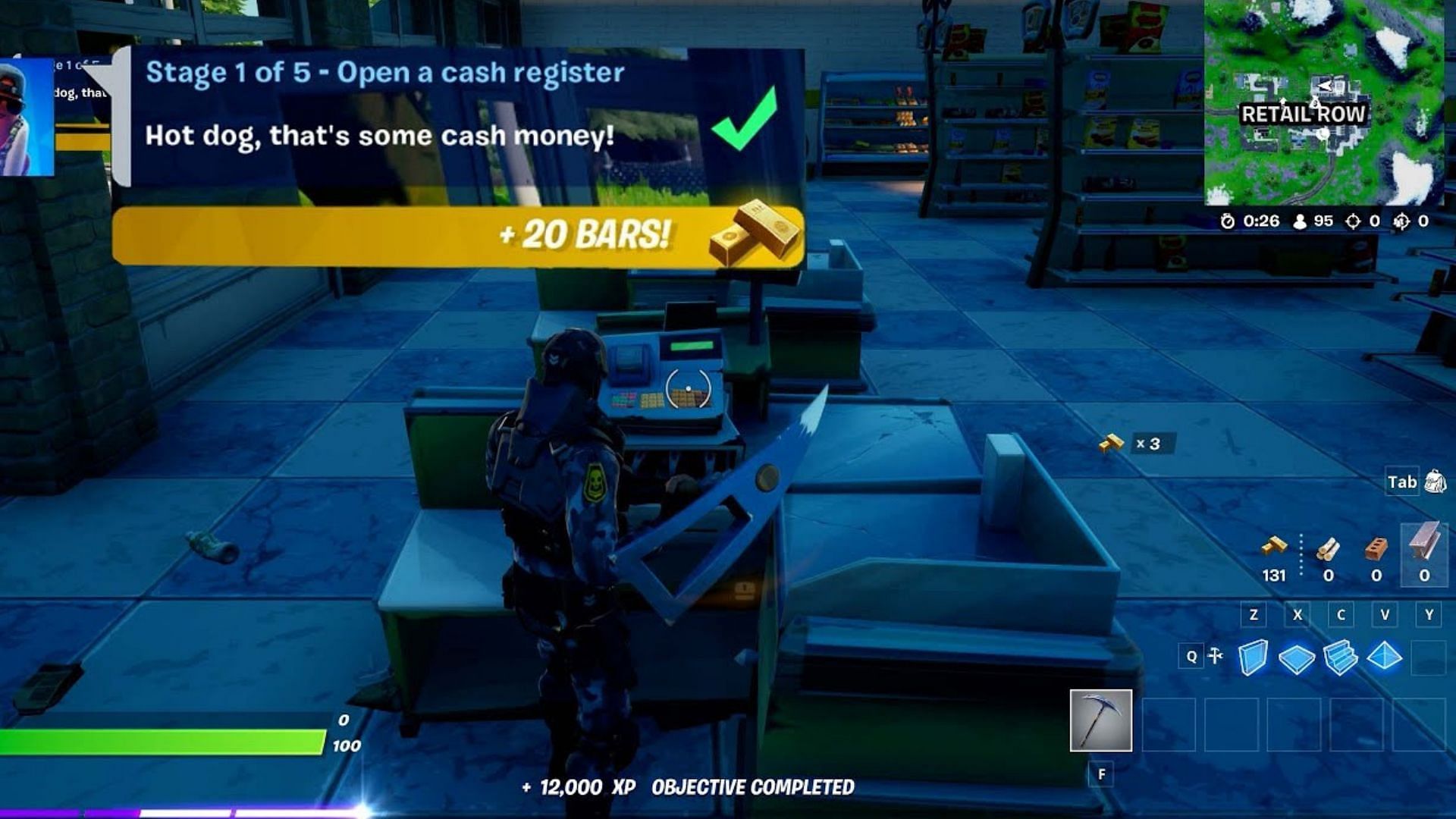 Fortnite players have to open cash registers on the Chapter 3 map to earn XP and complete a Week 8 quest (Image via YouTube/ djd3mon2)