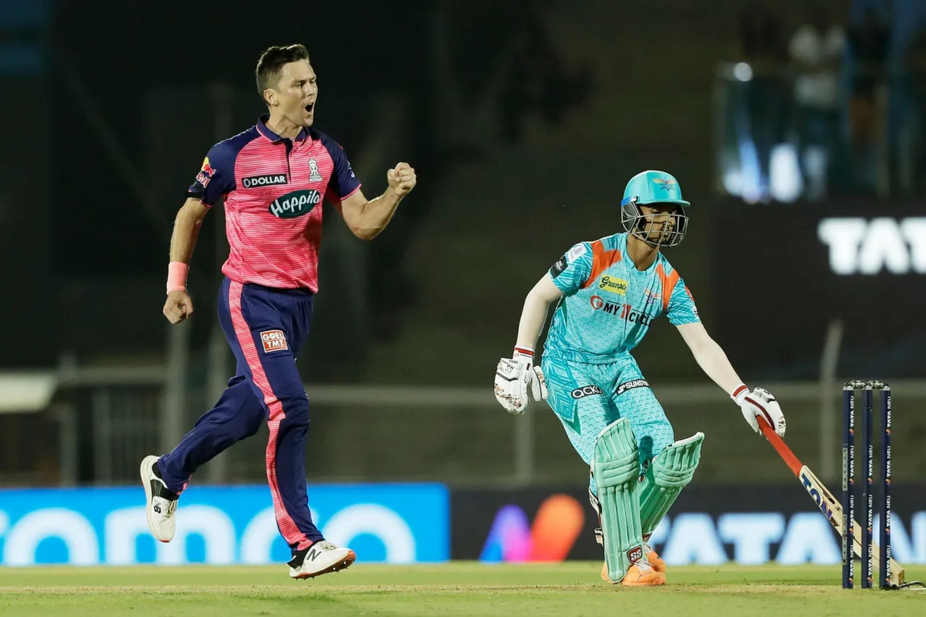 Trent Boult is ecstatic after claiming a wicket. Pic: IPLT20.COM
