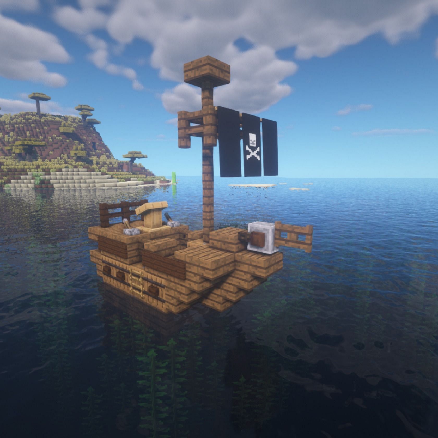 Minecraft Pirate Ship Build Tutorial - Image to u