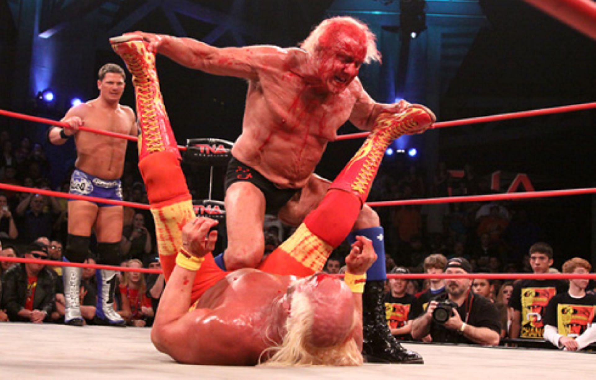Ric Flair and Hulk Hogan facing off in TNA