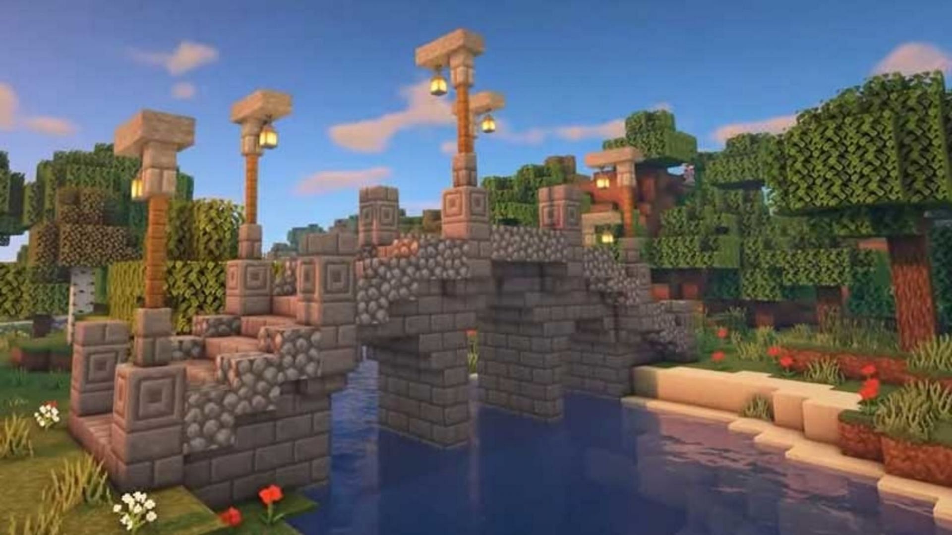 Minecraft builders have formed some truly impressive bridge builds (Image via Mojang)
