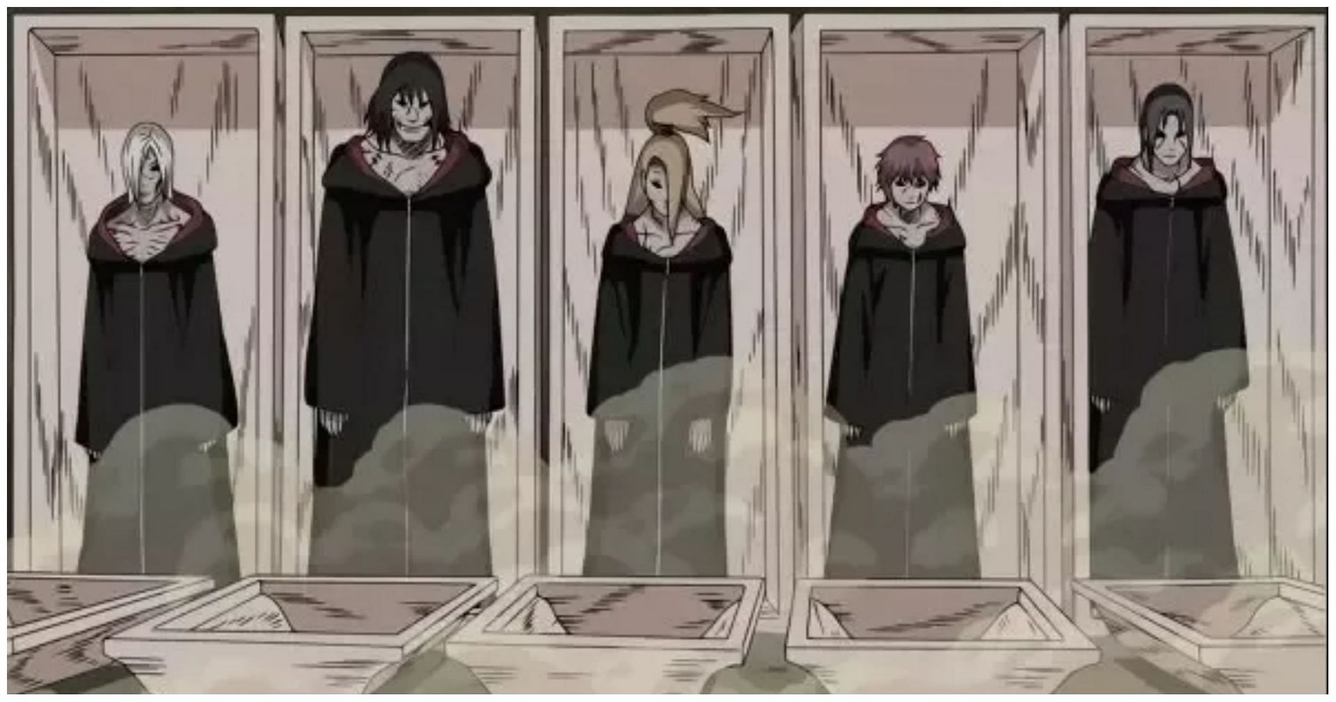 The coffins presented by Kabuto (Image via Studio Pierrot)