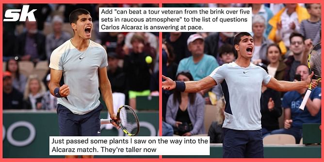 "That's the kind of win that shows the kind of character Carlos Alcaraz clearly is" - Tennis fans react as Spaniard pulls off incredible comeback in 2R of French Open