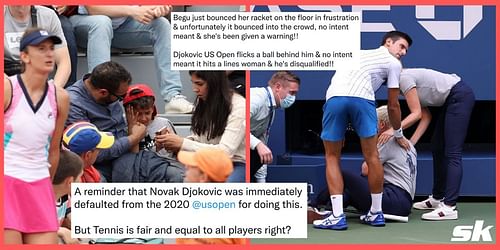 Tennis fans react as Irina-Camelia Begu's racquet-throwing incident hurts a spectator