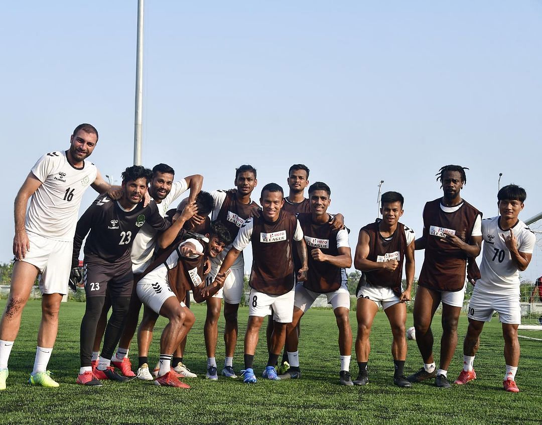 Mohammedan SC players during a training session ahead of their encounter against Rajasthan United FC (Image Courtesy: Mohammedan SC Instagram)