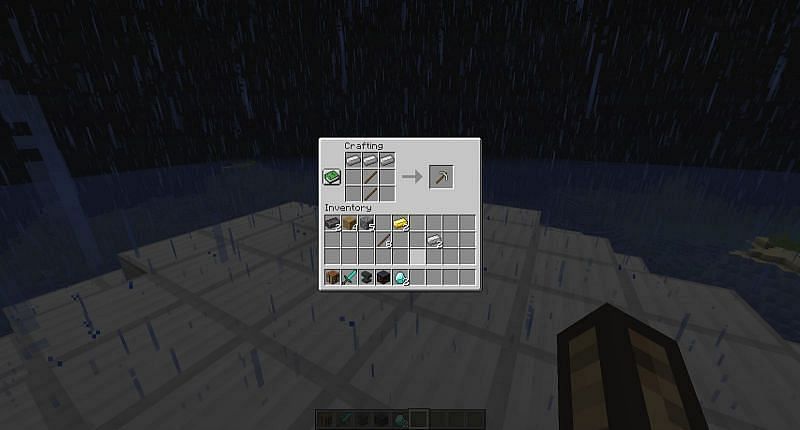 To craft an iron pickaxe all you need to do is obtain three iron ingots and two sticks