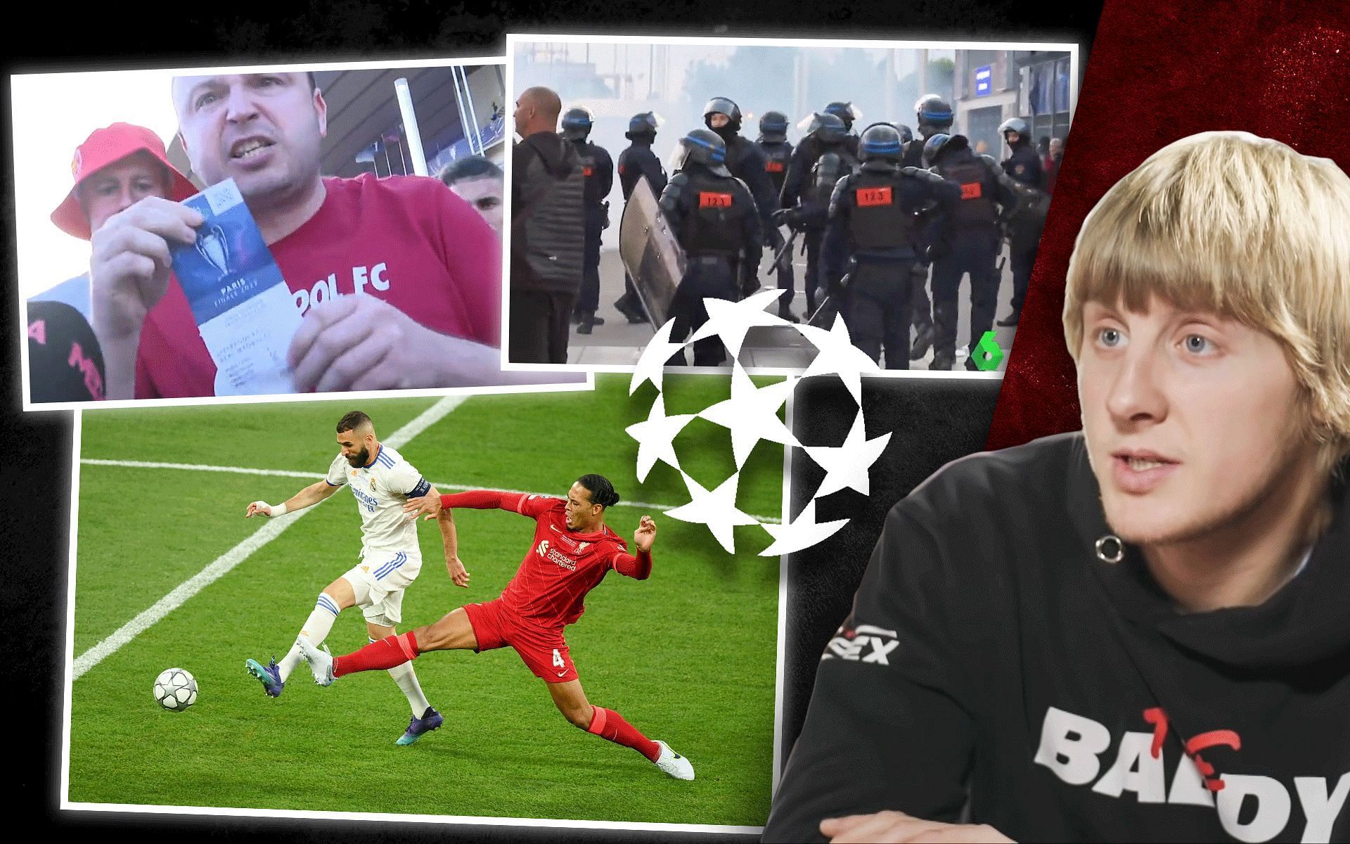 Karim Benzema &amp; Virgil van Dijk (bottom left), Paddy Pimblett (right) [Images courtesy of UFC on YouTube, @millar_colin on Twitter &amp; @UEFA on Instagram]