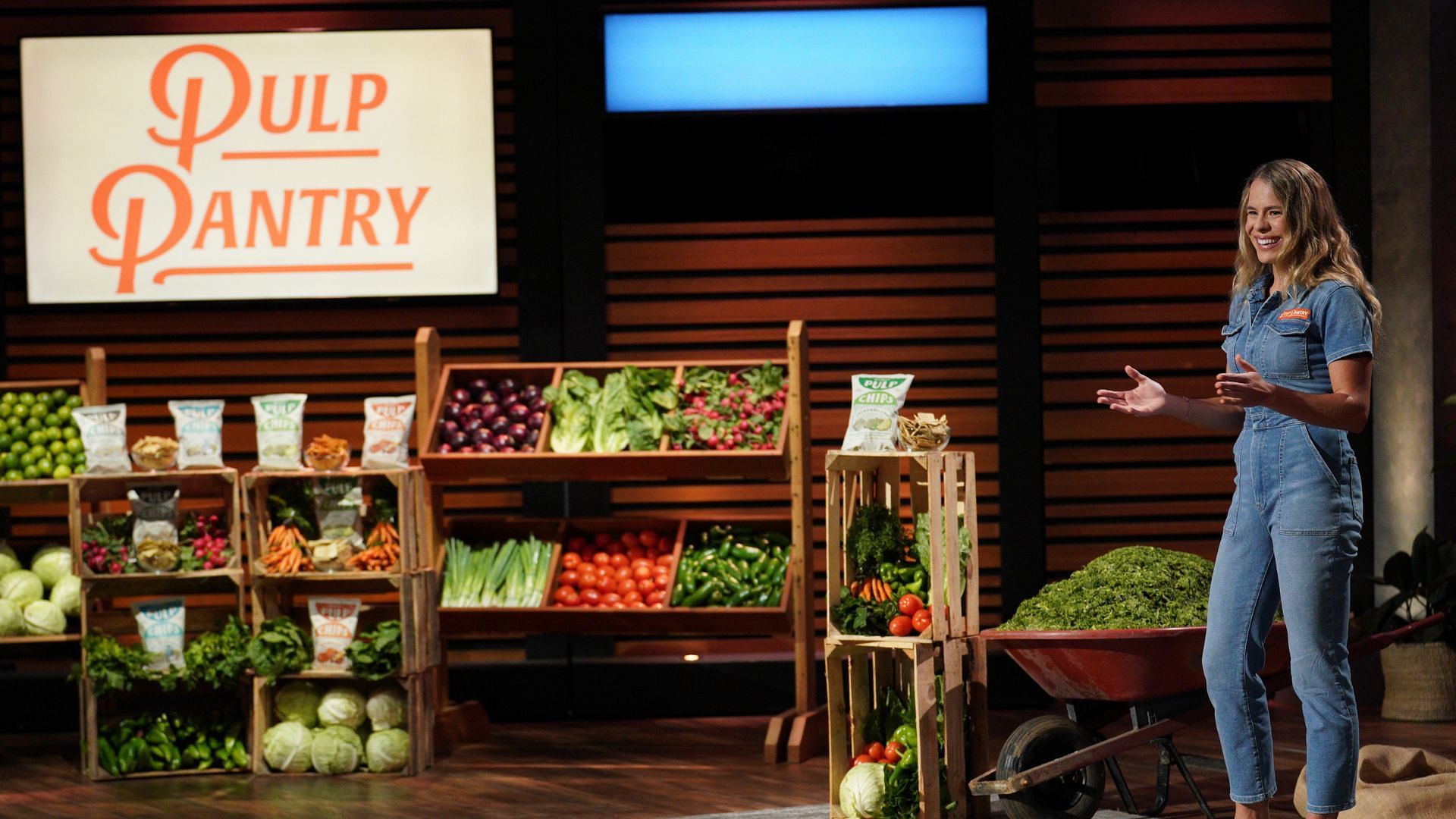 Pulp Pantry founder Kaitlin Mogentale showcases her business on Shark Tank (Image via Christopher Willard/ABC)