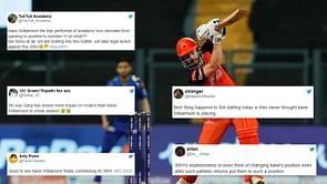 "SRH would be godly without that mug!" - Fans sarcastically thank SRH for demoting Kane Williamson against MI in IPL 2022