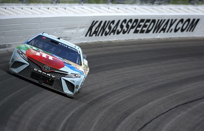 Kyle Busch was 'in control on that final restart' until Kyle Larson dragged him down at Kansas Speedway