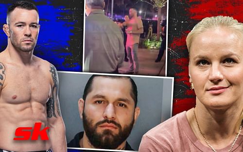 Valentina Shevchenko weighs in on recent brawl between Colby Covington and Jorge Masvidal [Covington's image on left via ufc.com; Masvidal's image via @MiamiBeachPD on Twitter; Image on top via TMZ Sports on YouTube; Shevchenko image via Getty]