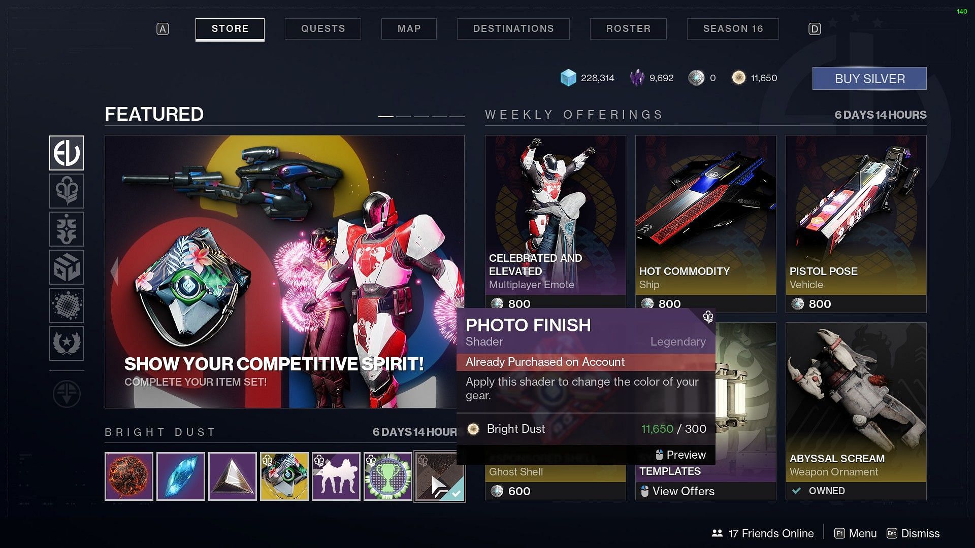 Eververse store Featured section (Image via Bungie)