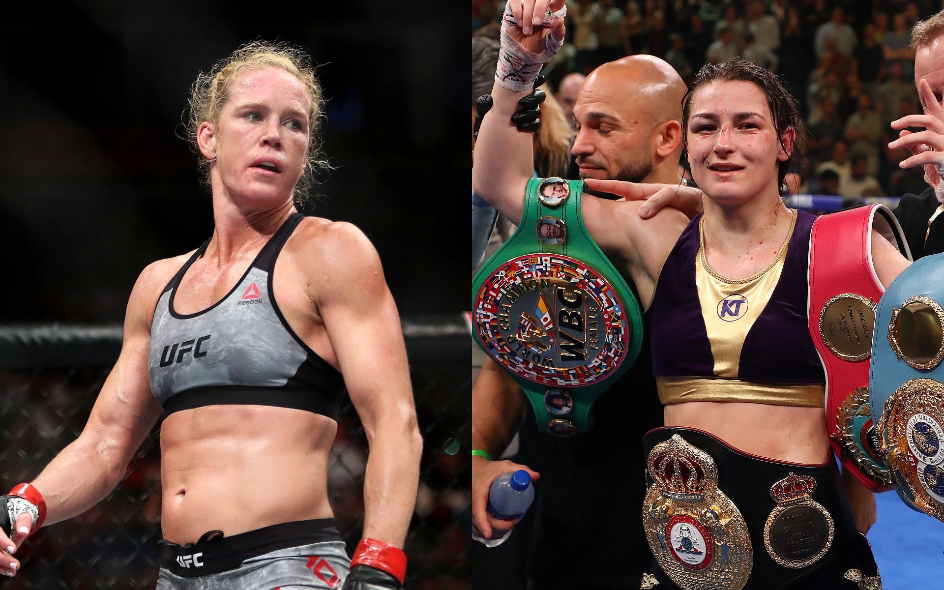 Holly Holm (left) and Katie Taylor (right) (Images via Getty)