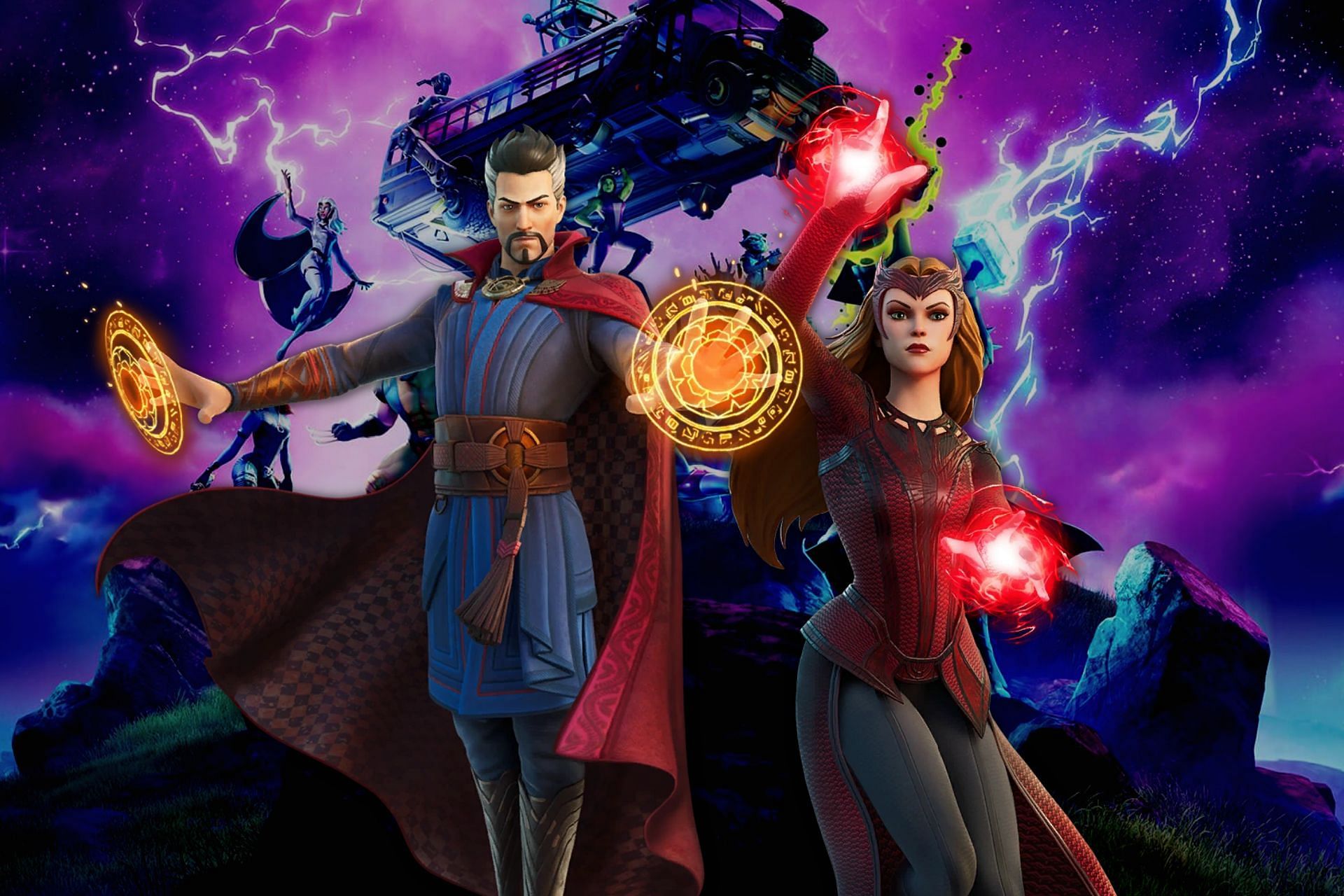 Dr Strange & Scarlet Witch's fan-made Fortnite art is an ode to