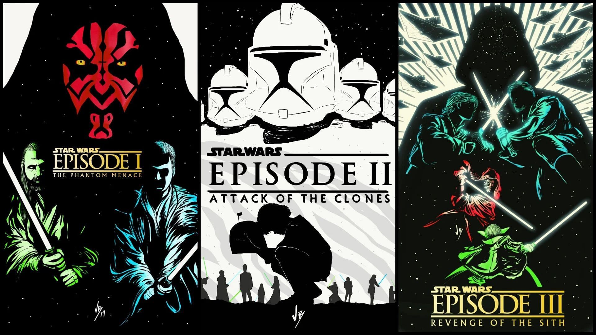 The posters for the prequels (Image via Lucasfilm)