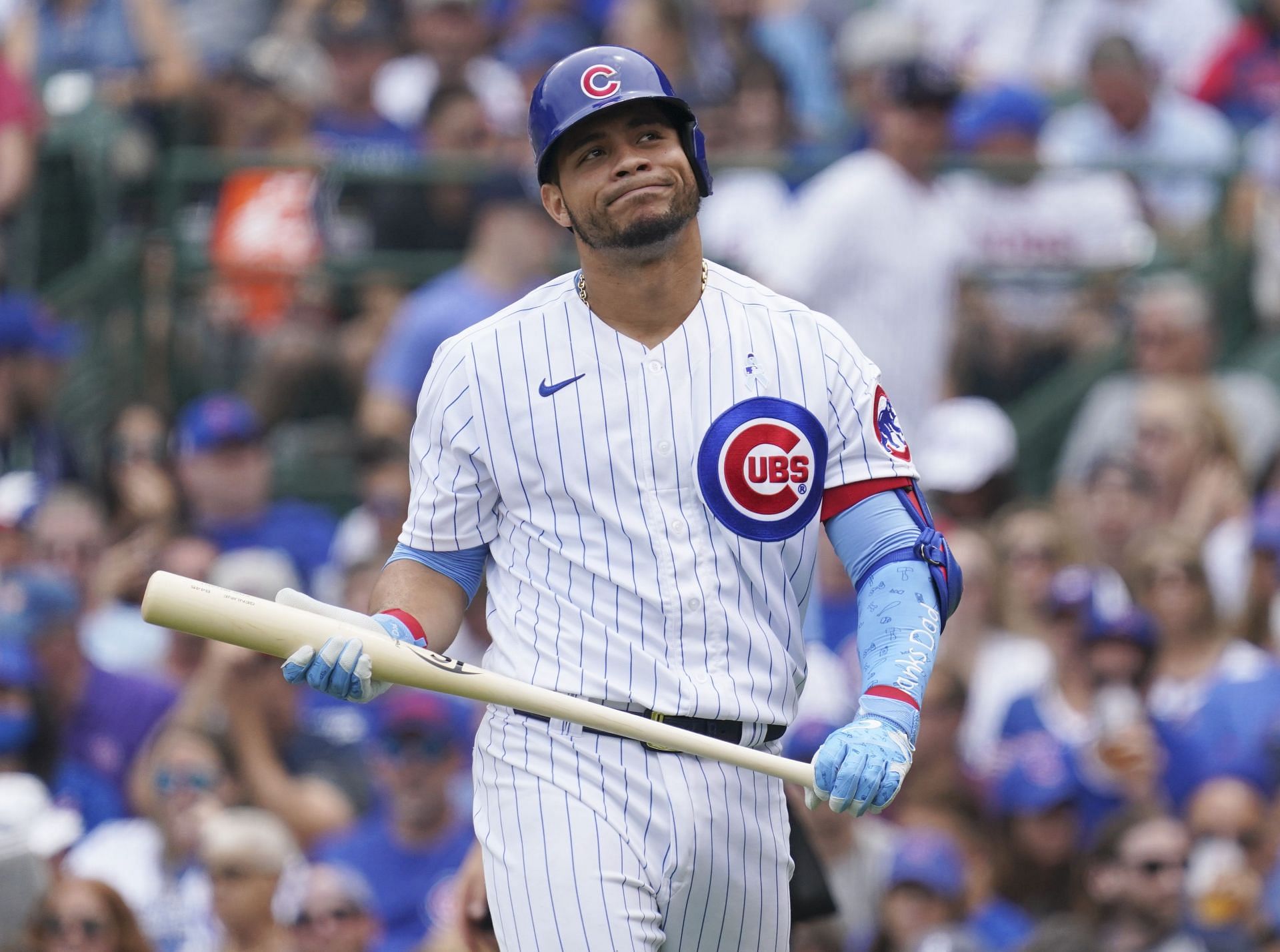 Willson Contreras of the Chicago Cubs is in the last year of his contract and is rumored to be traded at the deadline this year.