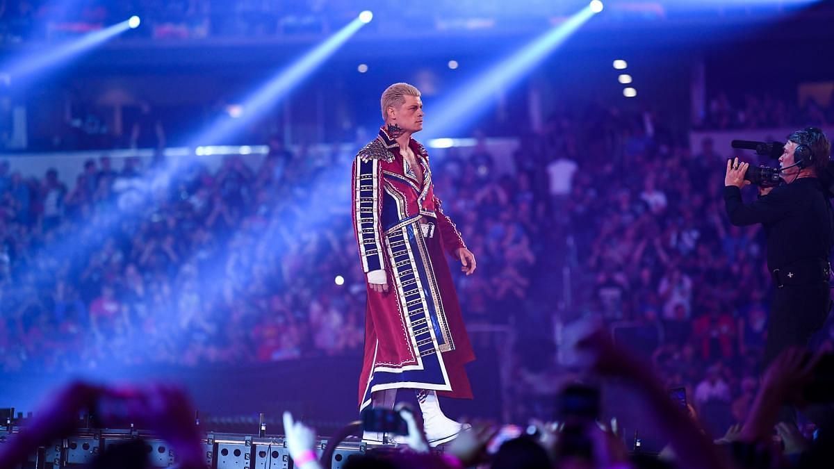 Cody Rhodes during his entrance at WrestleMania 38