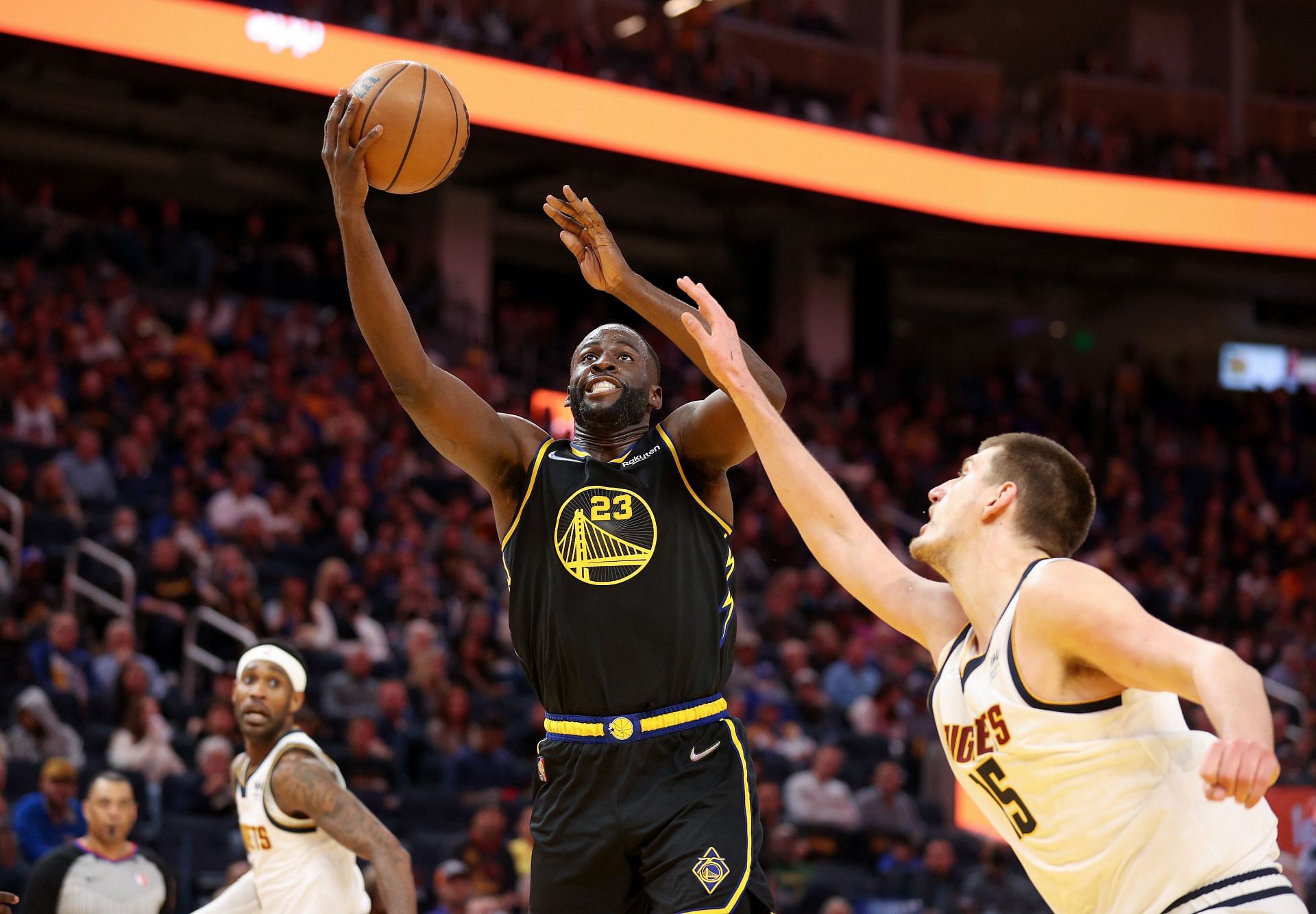 Draymond Green in action during Denver Nuggets v Golden State Warriors - Game One