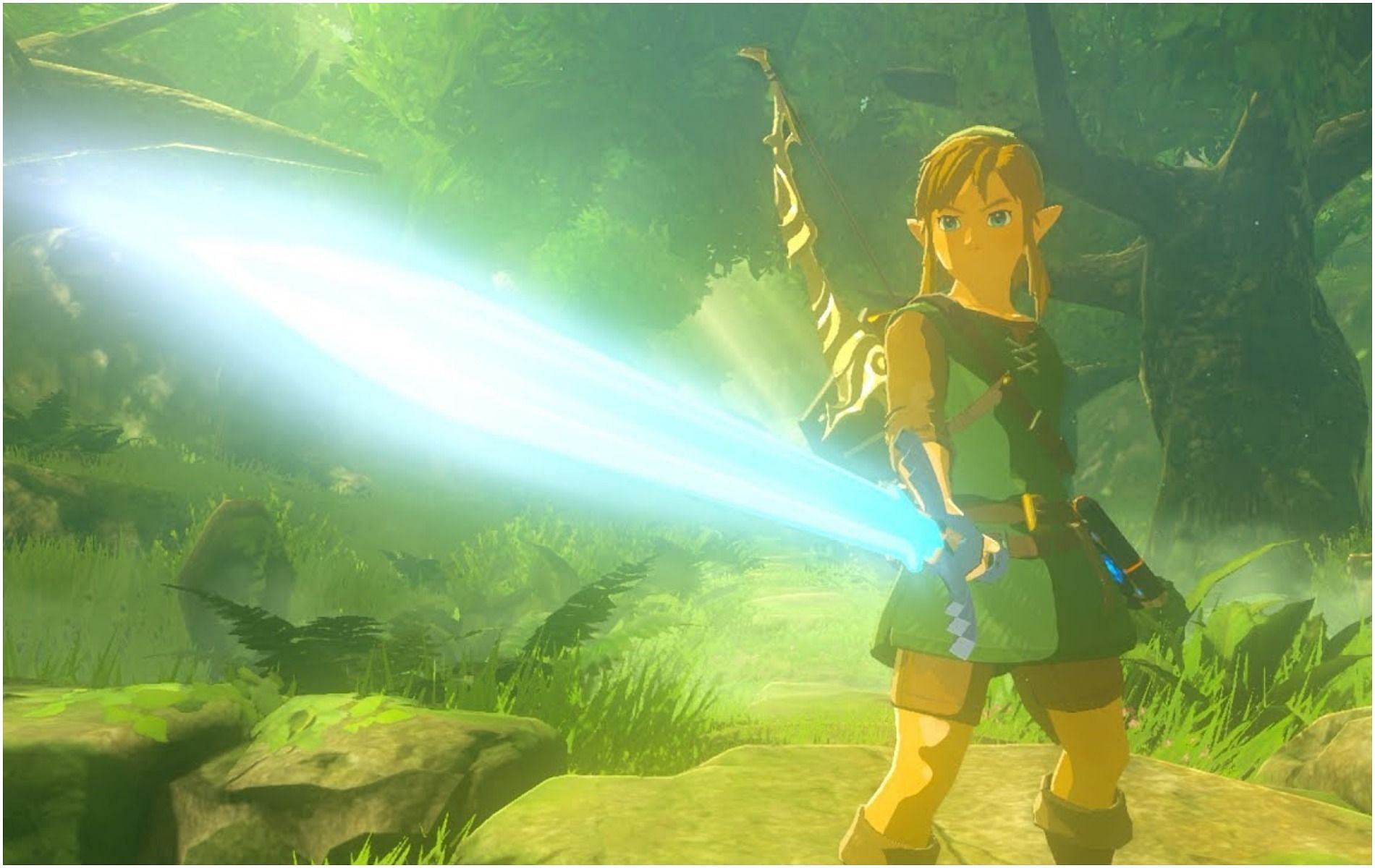 Link wields Master Sword (Image via Nintendo)