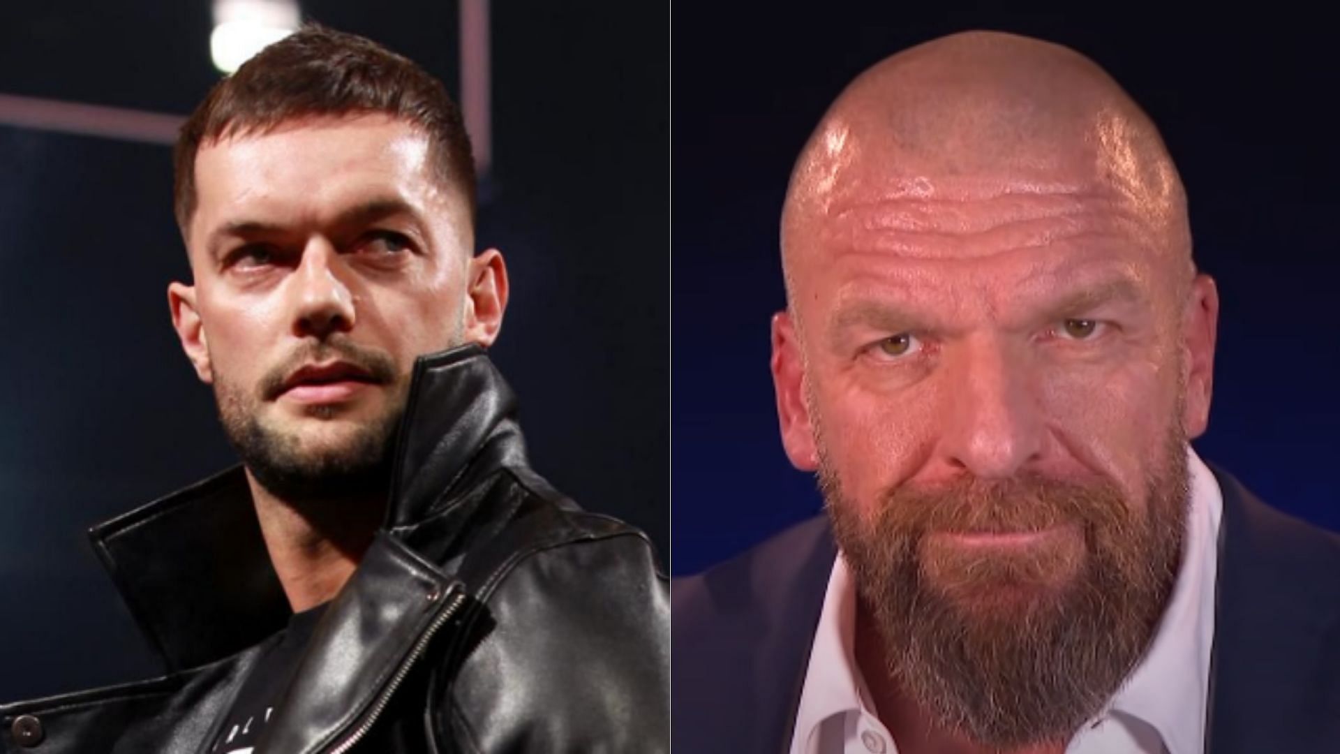 RAW Superstar Finn Balor (left); NXT founder Triple H (right)