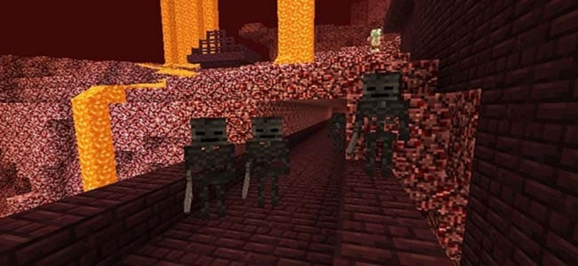 The Wither effect these skeletons inflict can be incredibly dangerous (Image via Mojang)