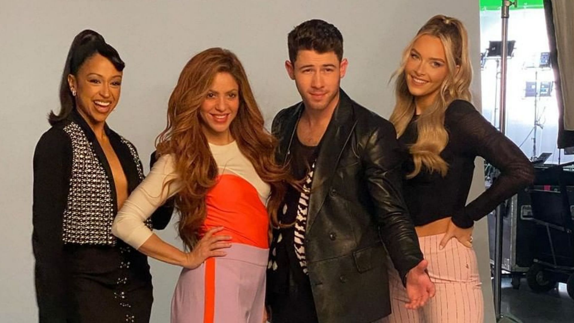 Nick Jonas, Shakira, Lisa Koshy and Camille Kostek (Image via Instagram/@nbc)