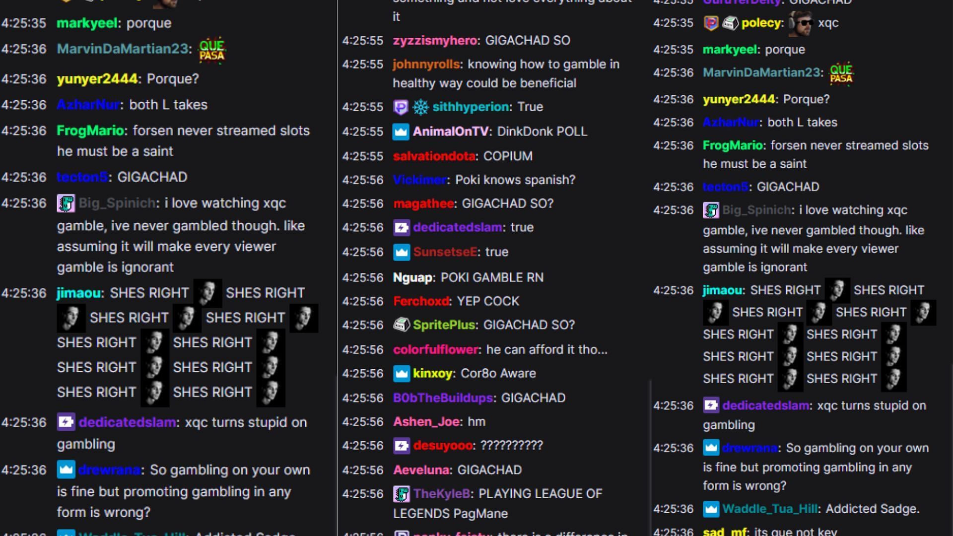 Live viewers reacting to this discussion (Image via Pokimane/Twitch)