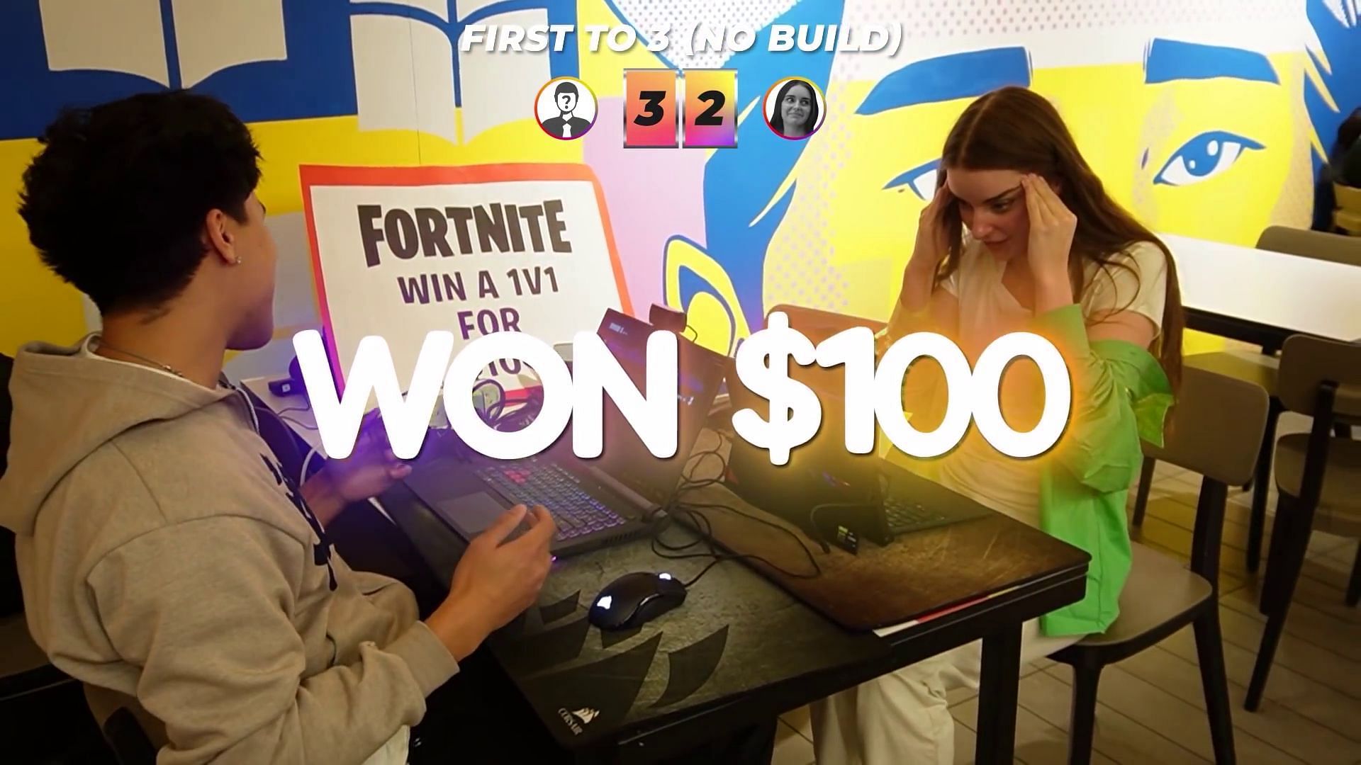 Finally lost a $100 by playing 1v1 matches with No Builds (Image via YouTube/Loserfruit)