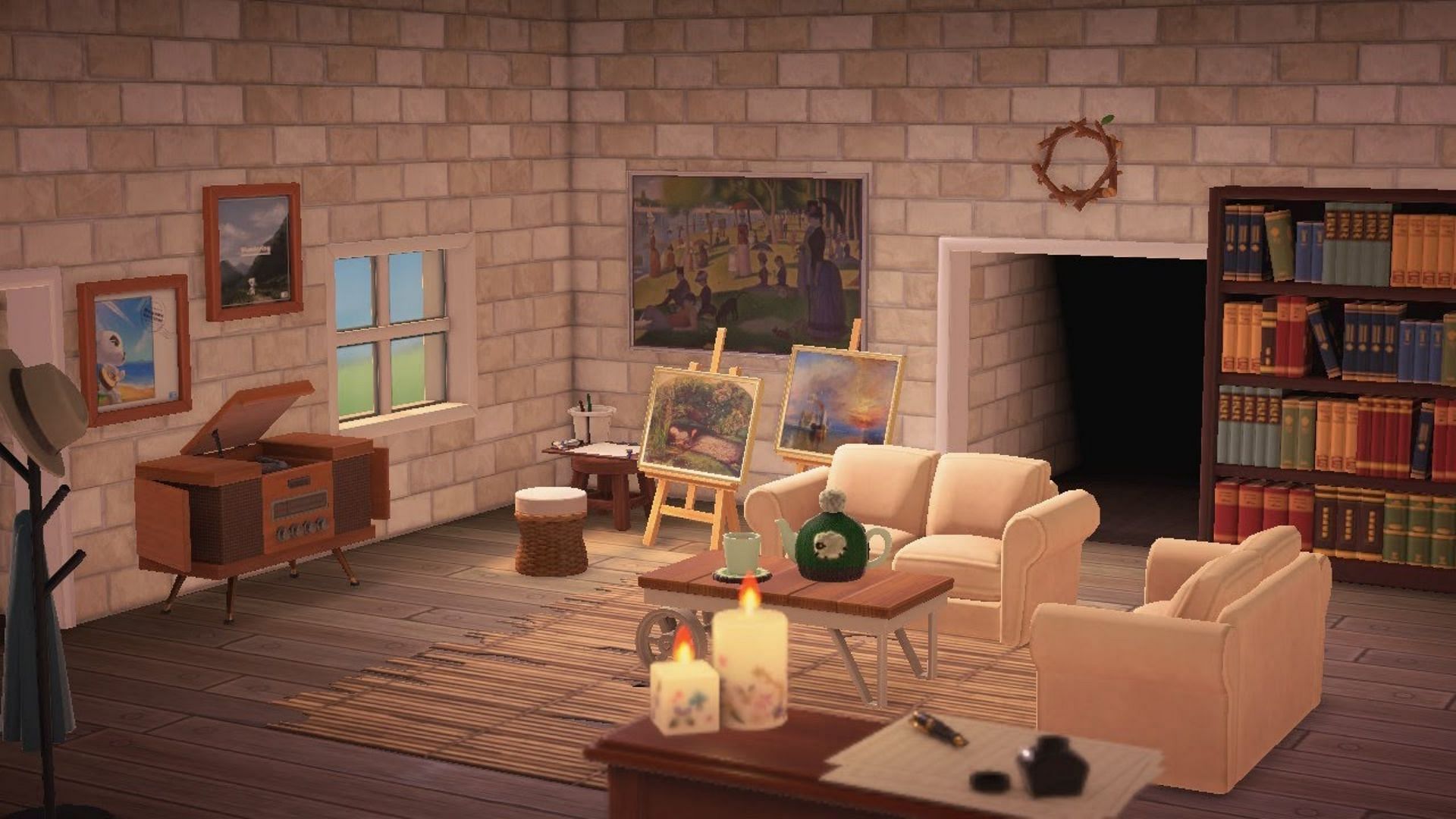 Animal Crossing: New Horizons players can create accent walls in their homes in the game (Image via WildRainTV/YouTube)