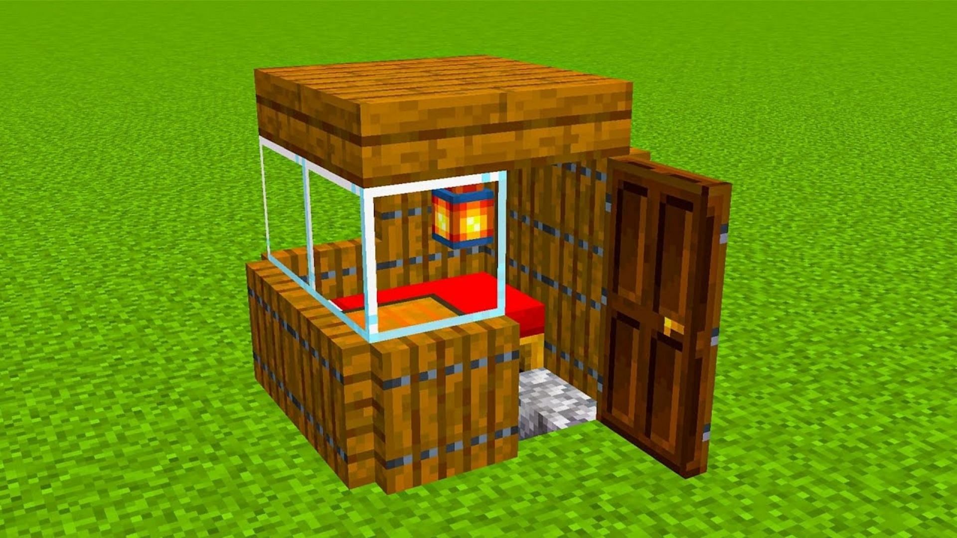 This design is about as small as a functional Minecraft house can get (Image via Confuz/YouTube)