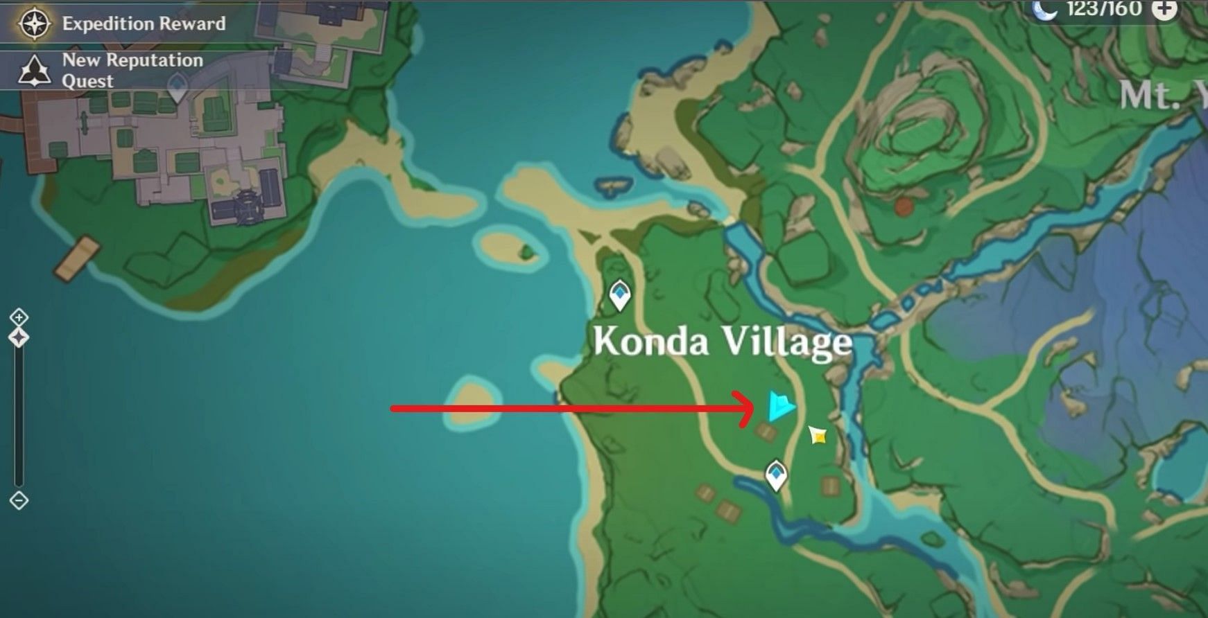 Location of Random event in Konda Village (Image via Genshin Impact)
