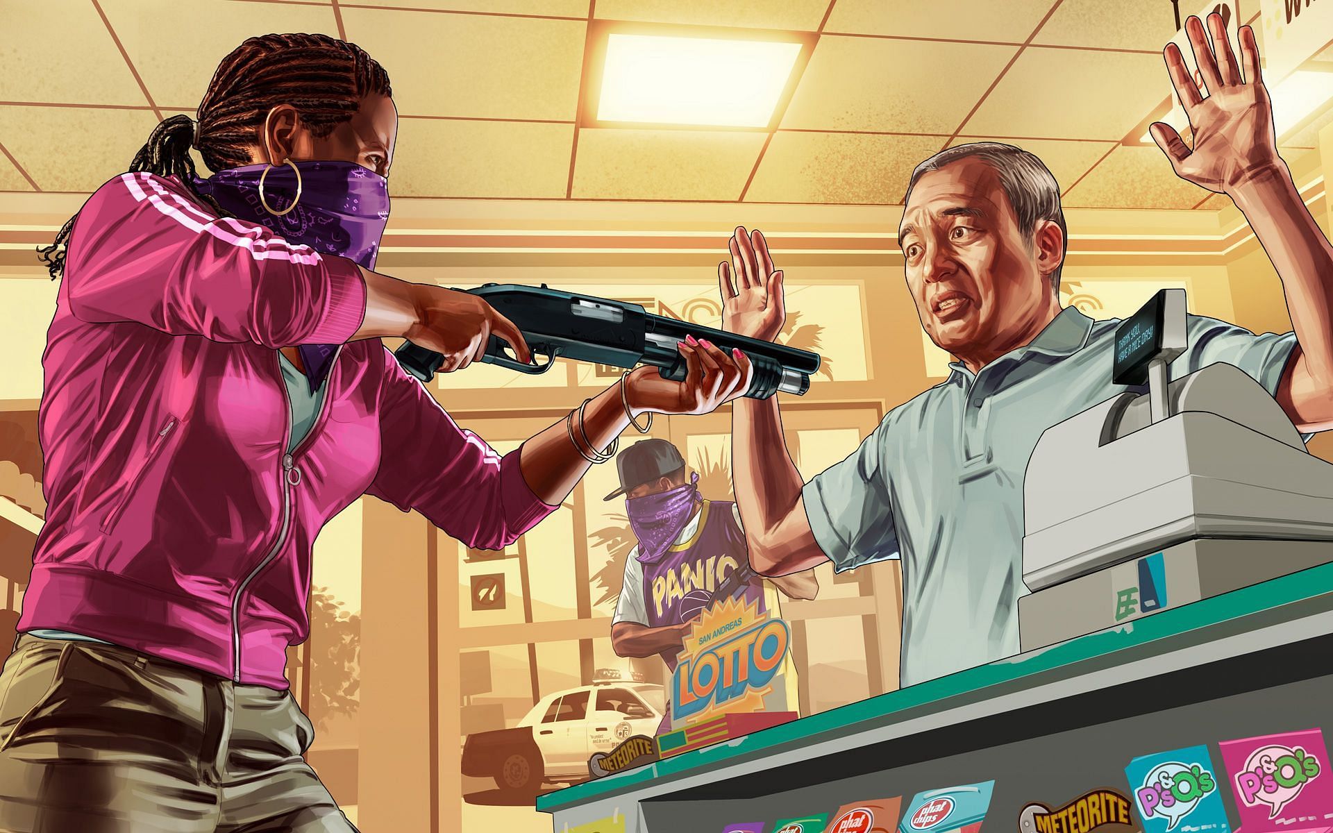 There is even official artwork in GTA Online depicting this activity (Image via Rockstar Games)