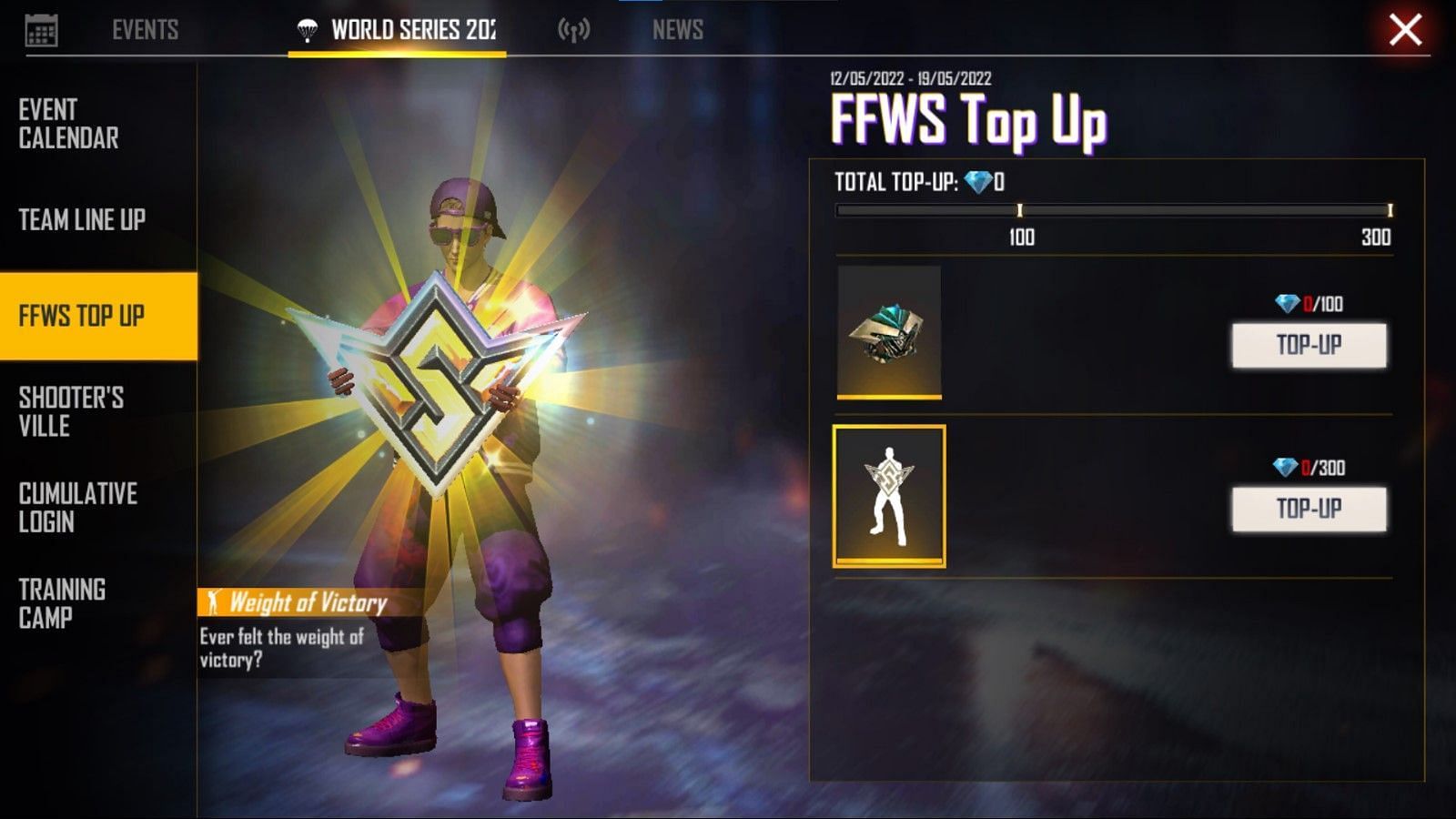 Free Fire&#039;s Weight of Victory emote (Image via Garena)