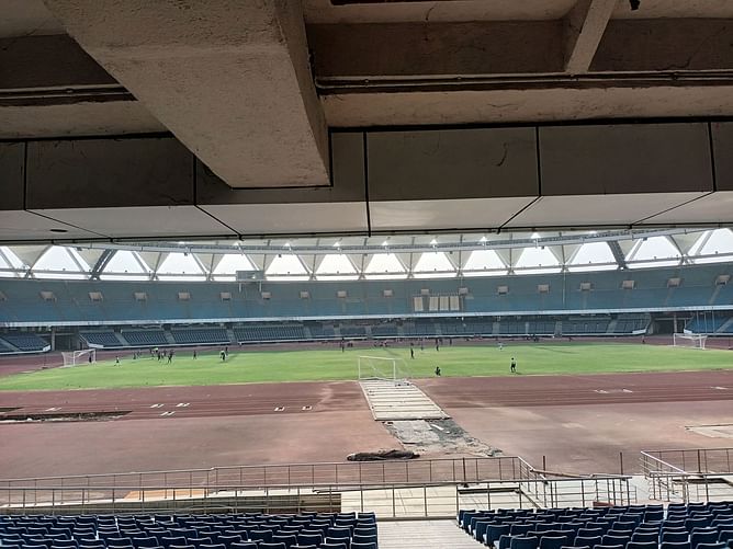 The eight-lane 400m track at Delhi's iconic Jawaharlal Nehru Stadium has been under repair since 2019