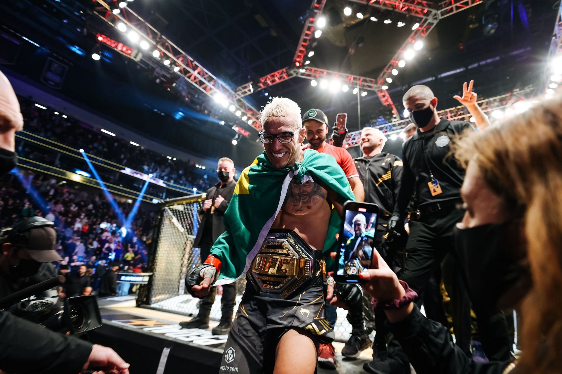 Charles Oliveira after winning at UFC 269 [Image via Getty]