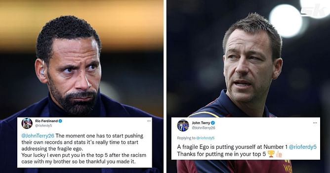 Manchester United and Chelsea legends Rio Ferdinand and John Terry get involved in 'fragile ego' spat on Twitter