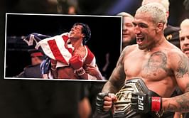 Charles Oliveira celebrates lightweight title run with Rocky-esque statement