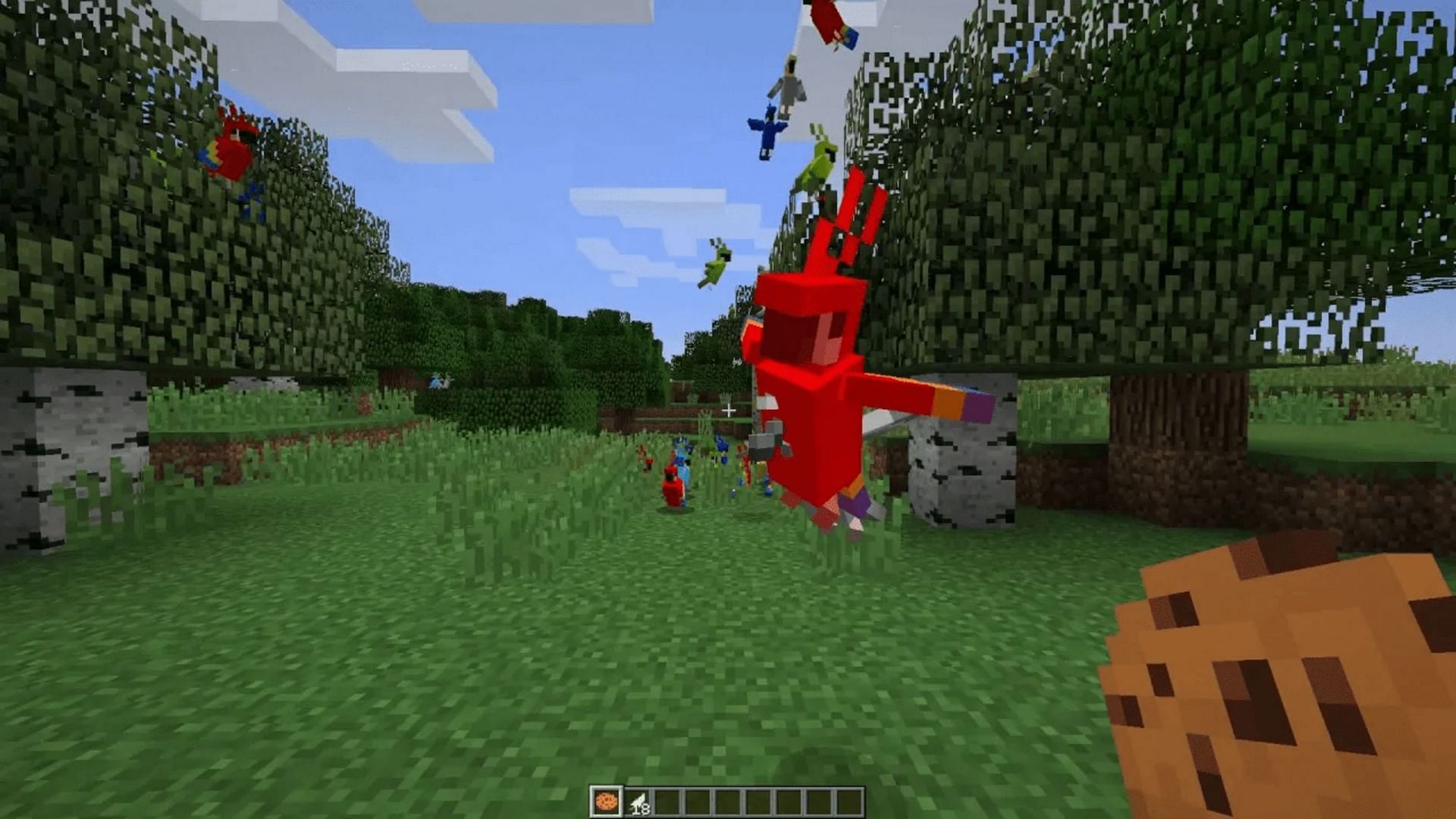 Players may want to avoid feeding their parrots anything but seeds (Image via Mojang)