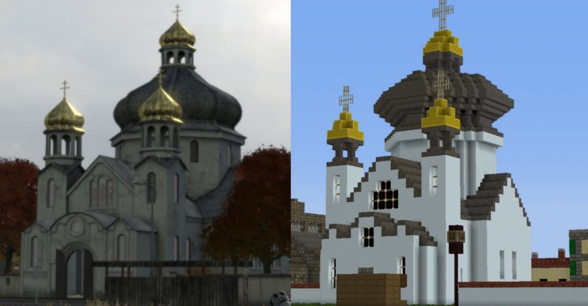 DayZ&#039;s Orthodox church recreated for the map (Image via Skyline LP/PlanetMinecraft)
