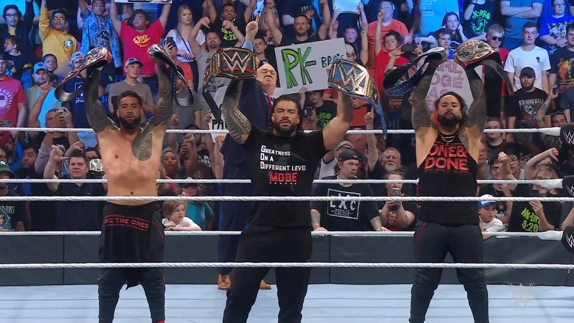 The Bloodline standing tall at the end of WWE SmackDown