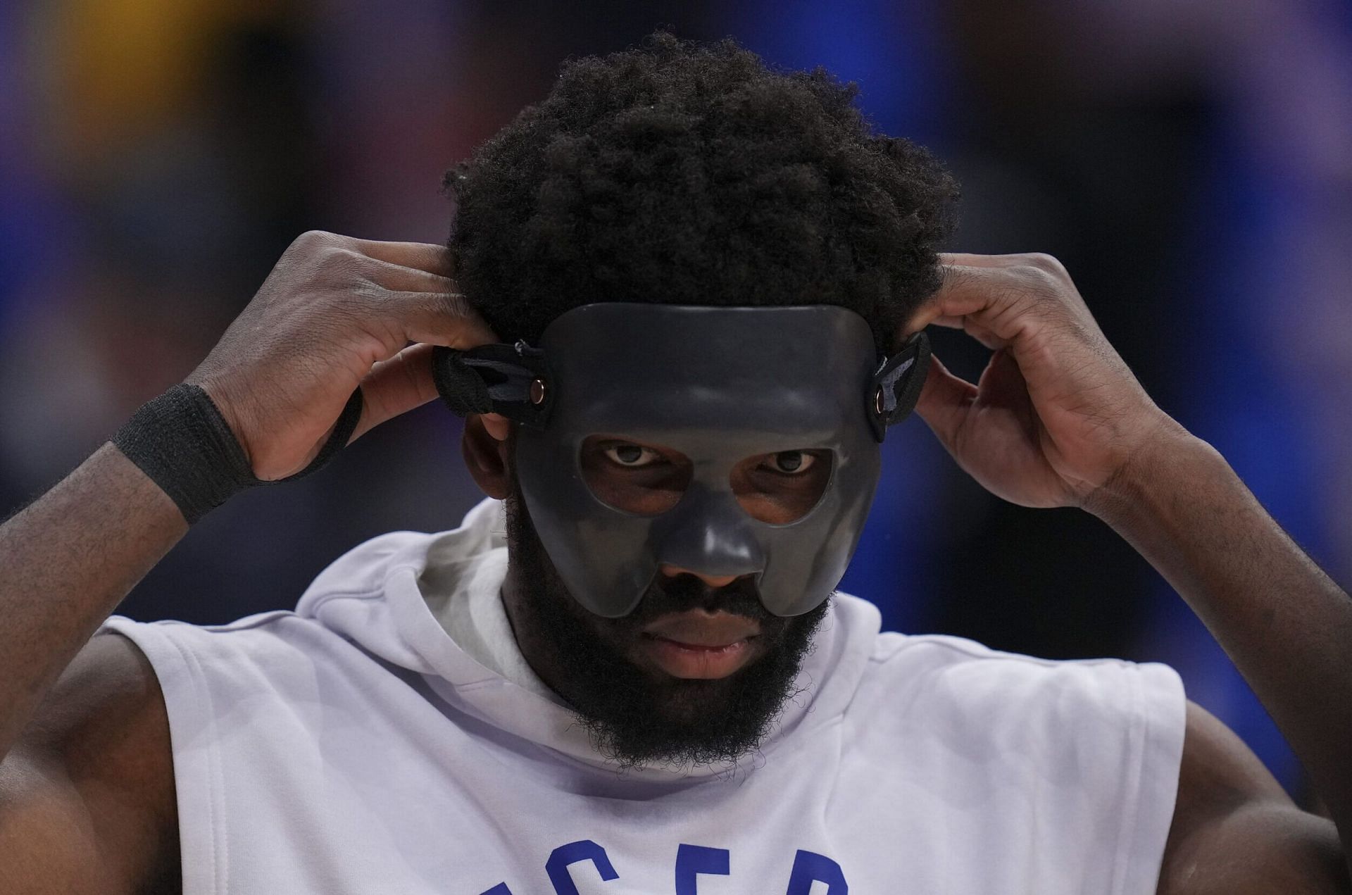 An injury-riddled and masked Joel Embiid just led the Philadelphia 76ers back into the series against the Miami Heat. [Photo: NBA.com]