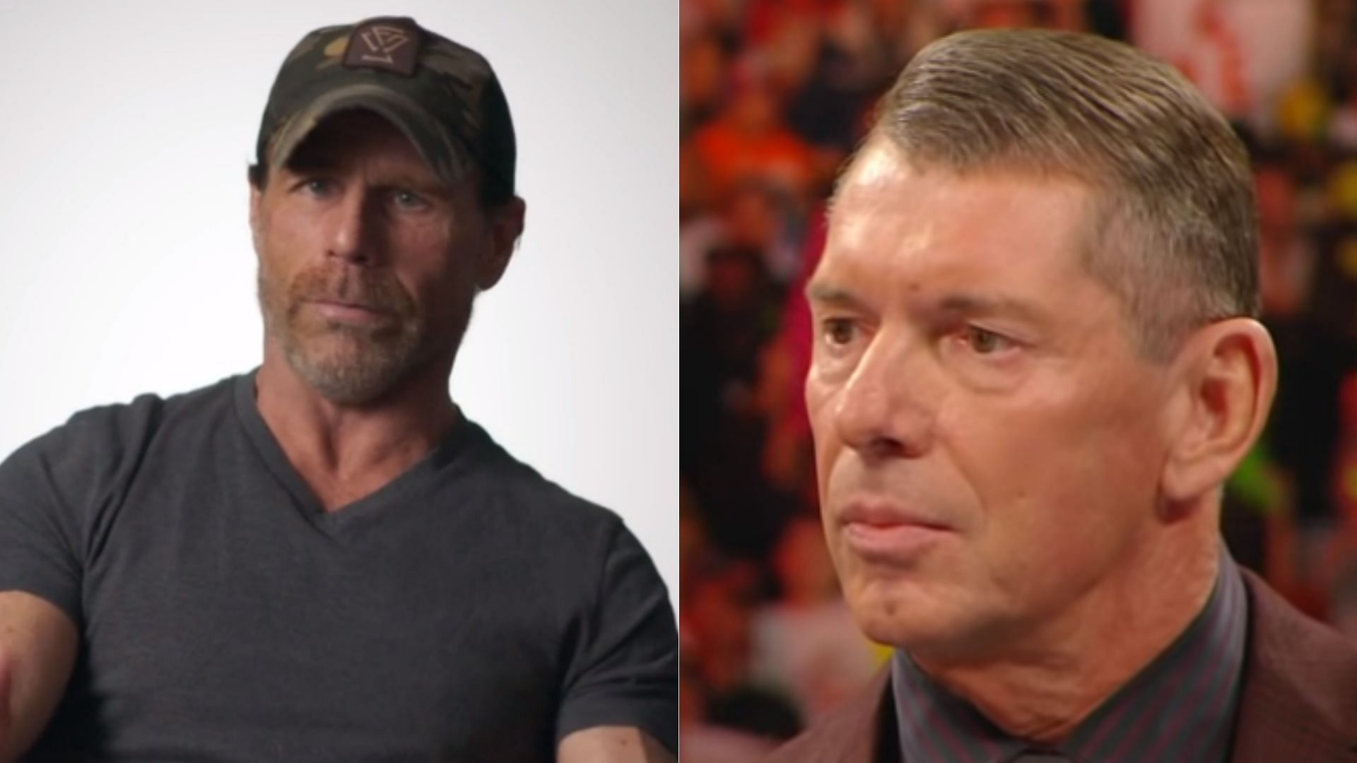 Shawn Michaels (left) and Vince McMahon (right)
