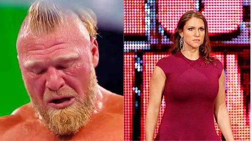 Brock Lesnar (left); Stephanie McMahon (right)