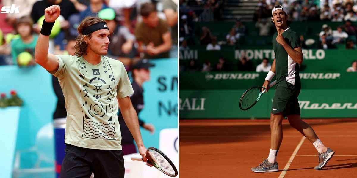 Stefanos Tsitsipas (L) and Lorenzo Musetti.