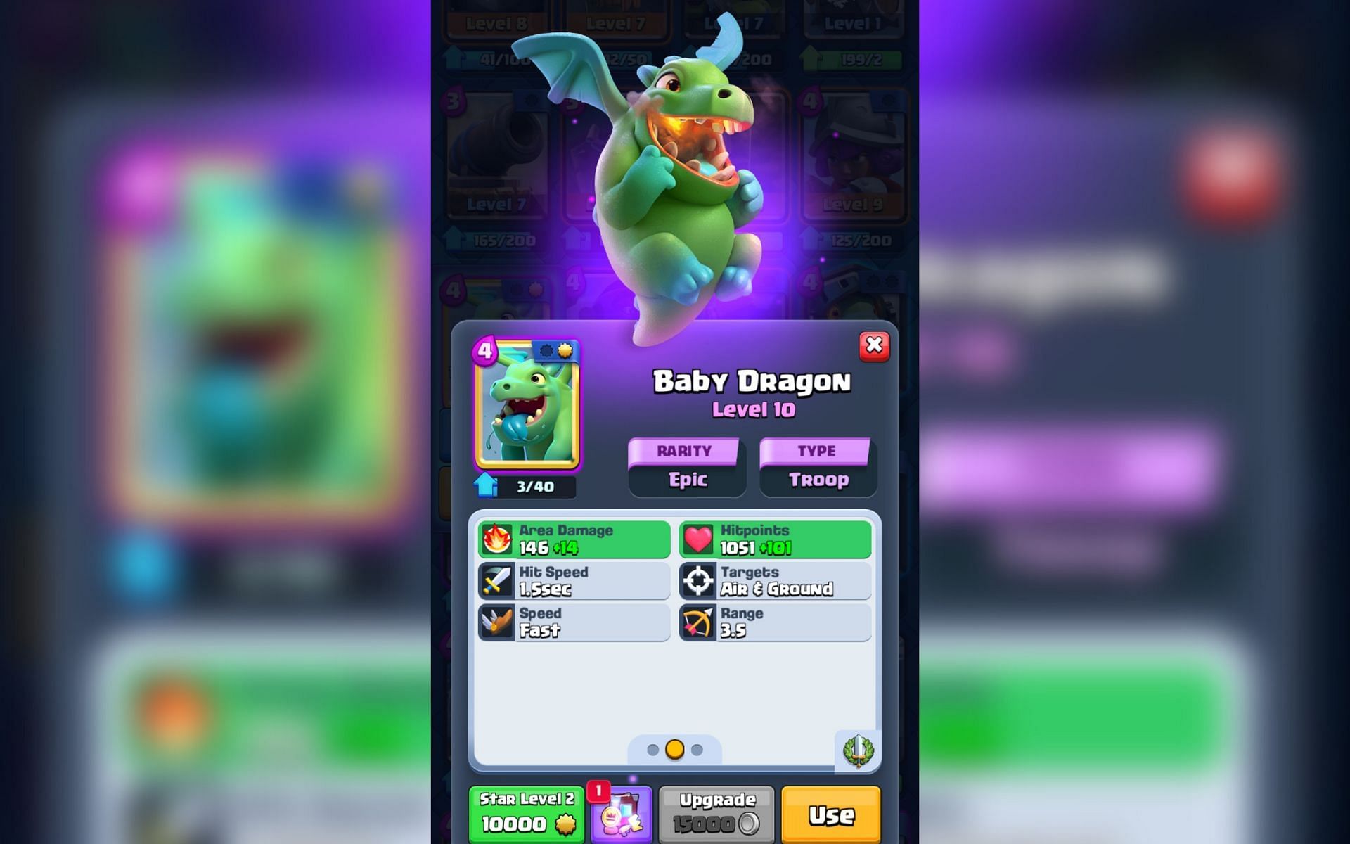 Baby Dragon card in Clash Royale (Image via Sportskeeda)