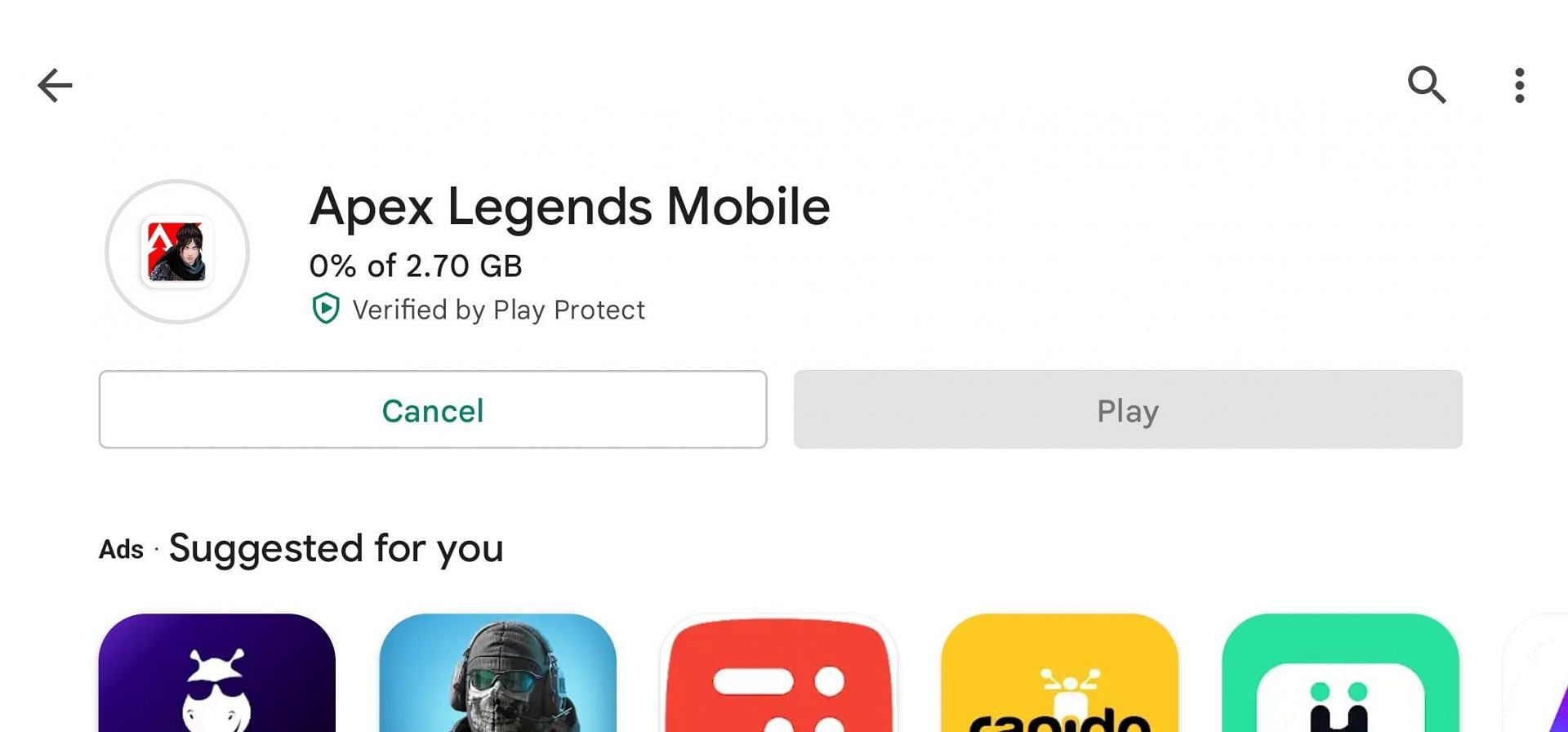 What is the download size of Apex Legends Mobile?