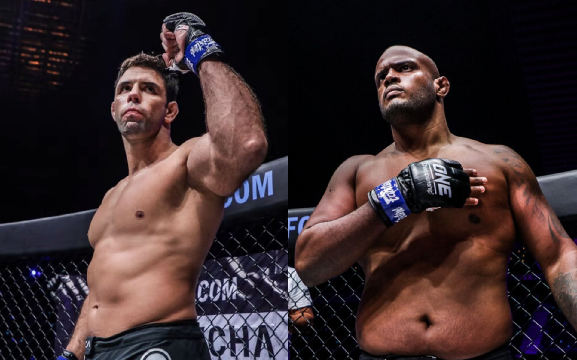 Marcus &#039;Buchecha&#039; Almeida (left) keeps his focus ahead of his fight against Hugo Cunha (right). [Photos ONE Championship]
