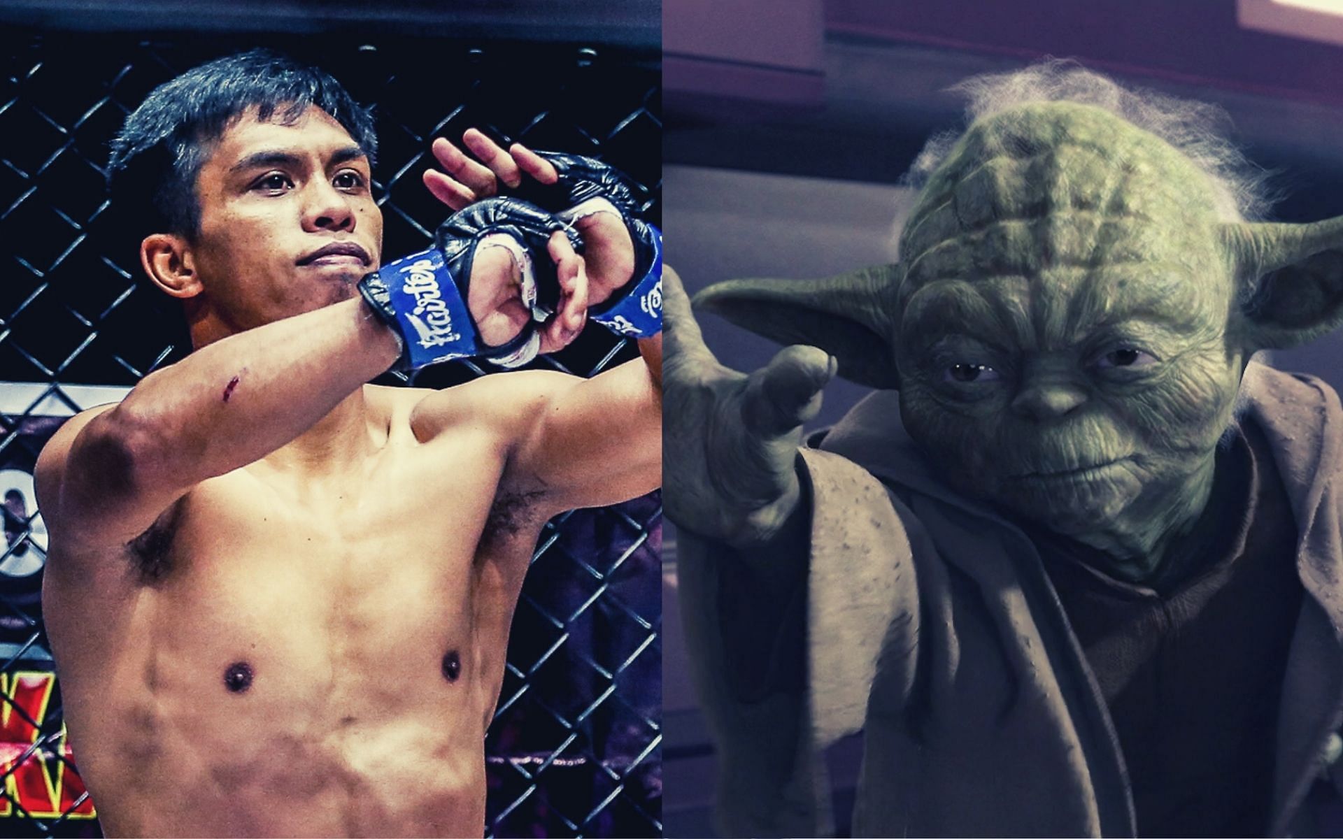 Former ONE bantamweight champ Kevin Belingon (left) exemplifies the traits of a Jedi. (Images courtesy: ONE Championship, starwars.com)