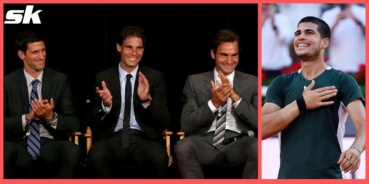 Carlos Alcaraz, who won at Madrid on Sunday, looks up to the Big 3 of Federer, Nadal and Djokovic